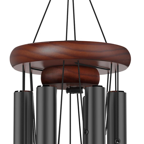Suntimber wind chimes closeup tubes highlight premium aluminum tubes for rich, clear tones.