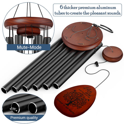Suntimber wind chimes in memory note image suggests a lasting tribute for loved ones.