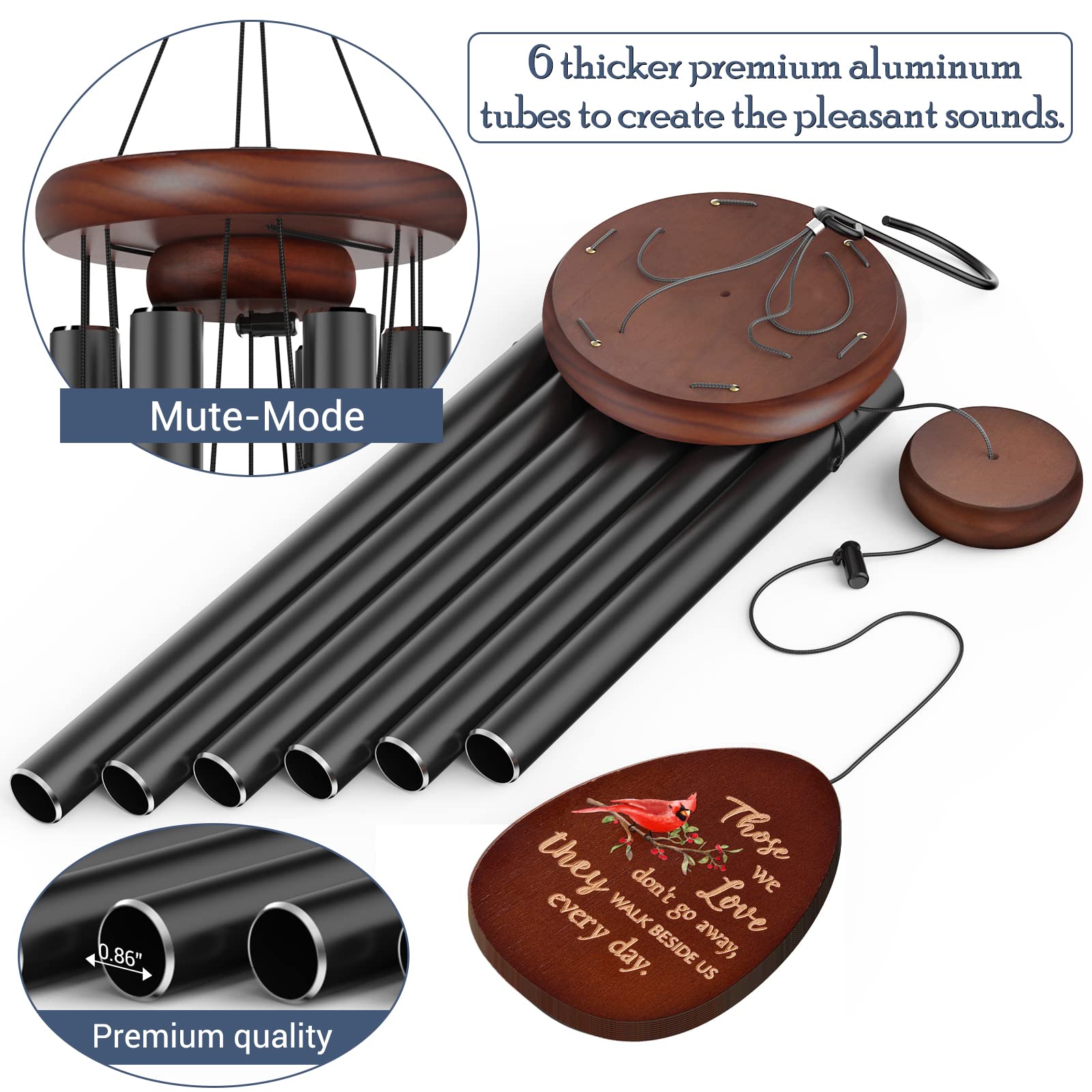Suntimber wind chime outdoors with S-hook hanging for patios and trees.