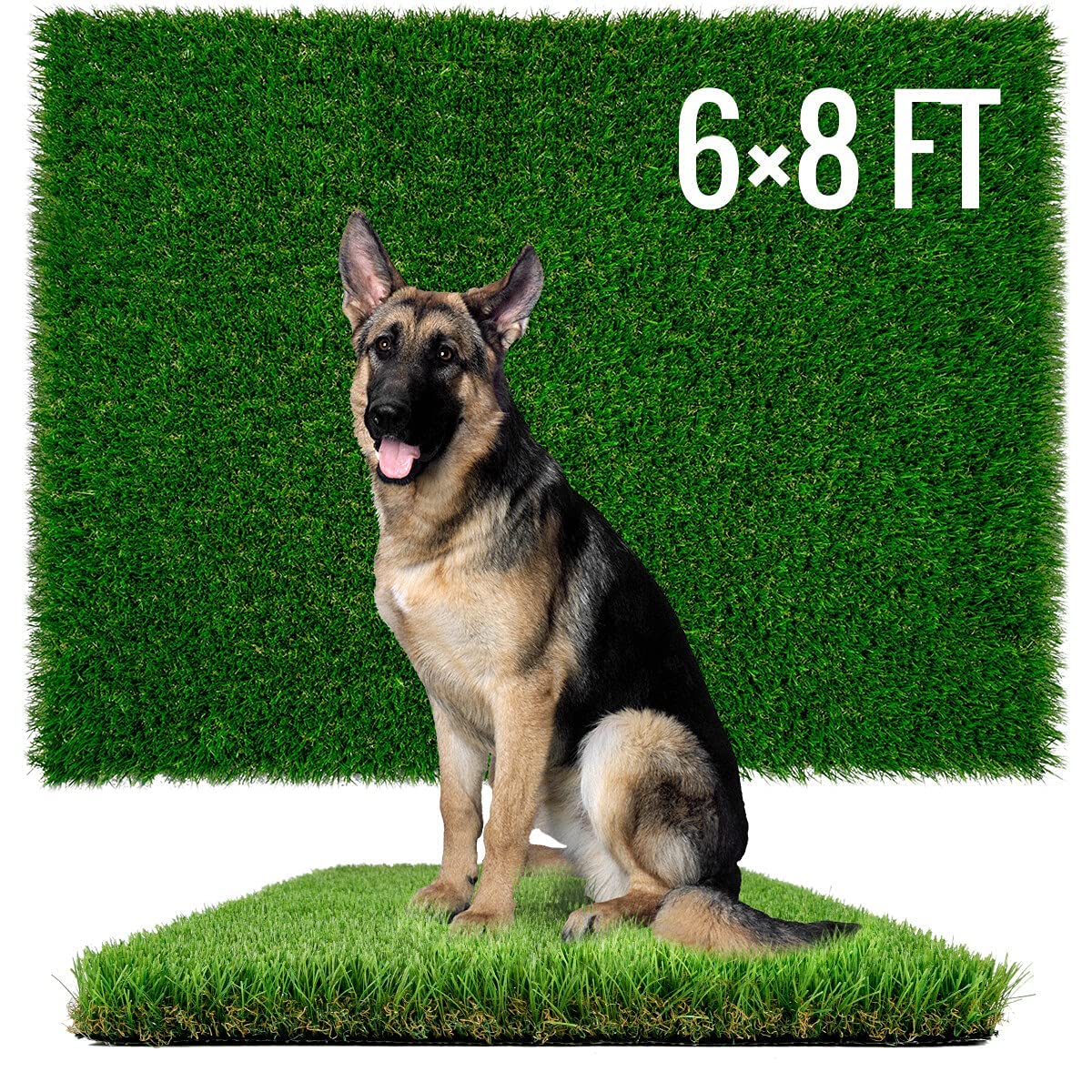 SUNTURF dog grass pee pad 6x8ft, soft and pet-friendly for home potty training.