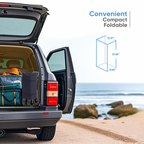 Sunula wagon in grocery or camping setup, showcasing versatility.