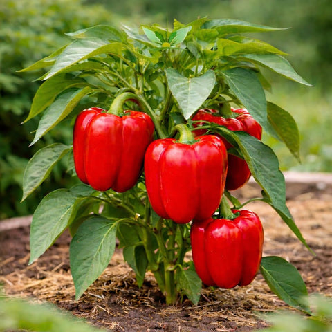 Sunutri Seeds green bell pepper close-up suits stuffing and fresh crunch.