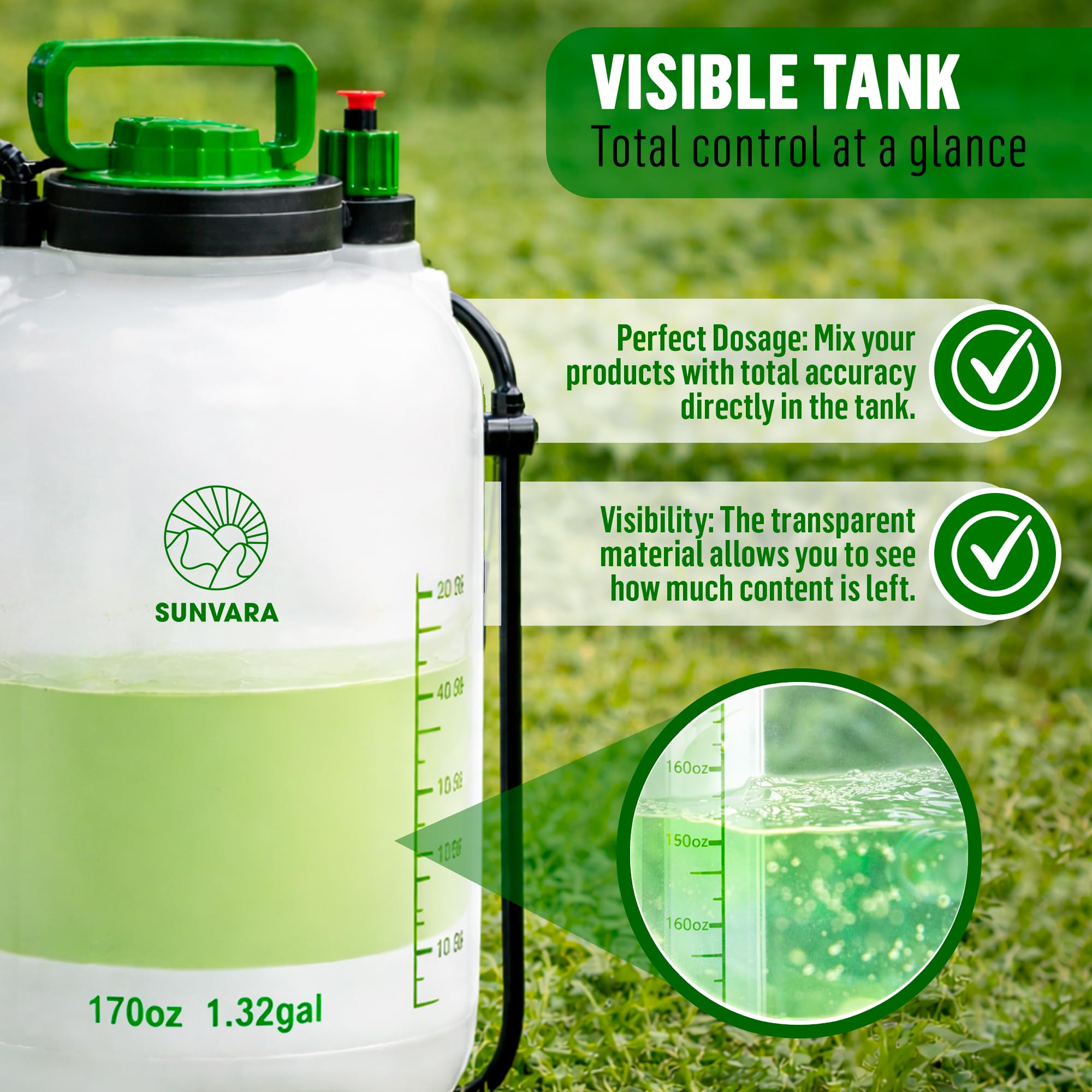 SunVara 5L pump sprayer offers mist-to-stream versatility for gardening tasks.