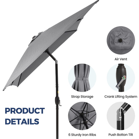 SUNVIVI OUTDOOR durable metal pole supports the umbrella structure