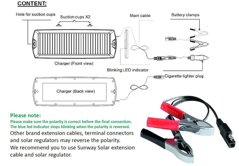 Sunway Solar compatible with Wet, Gel, SLA, AGM, LiFePO4 and more.