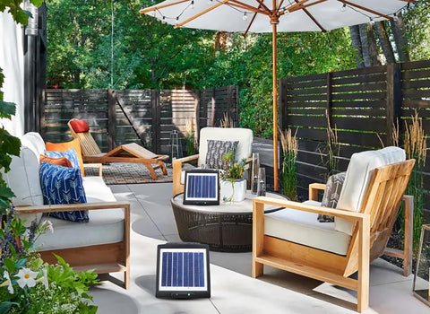 Sunway Solar charger with retractable handle for easy transport.