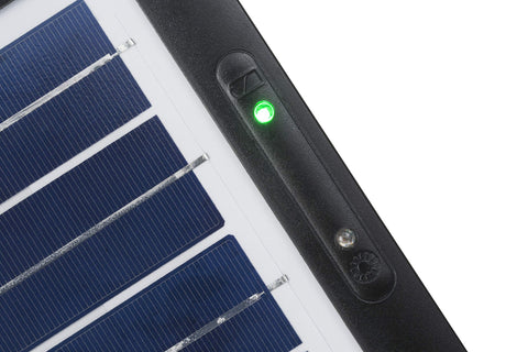Sunway Solar seven-bay charger supports mixed AA/AAA and 9V batteries.