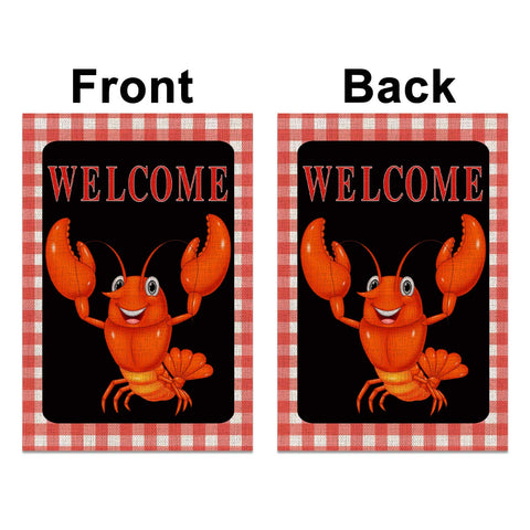 Sunwer Crawfish Garden Flag size 12.5x18 inches, ideal for porches and decks