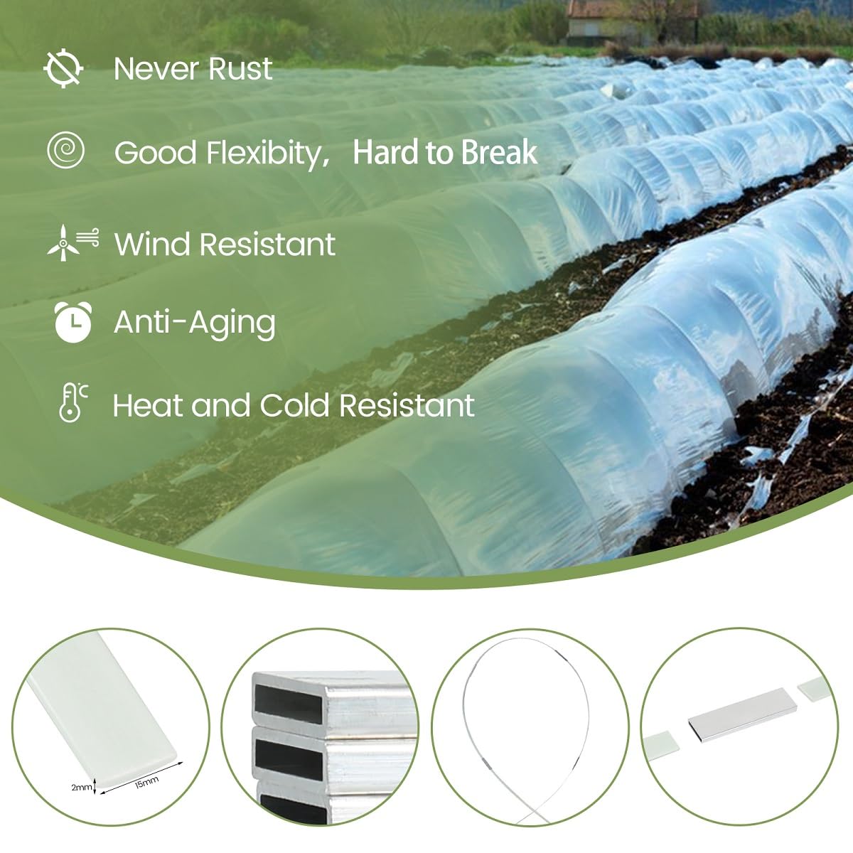 Sunwuk fiberglass arch frames deliver durable, rust-resistant support