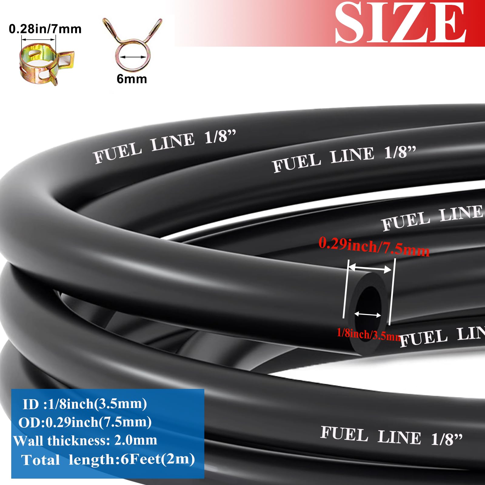 Sunxeke 20 clamps for secure, quick fuel hose installation.