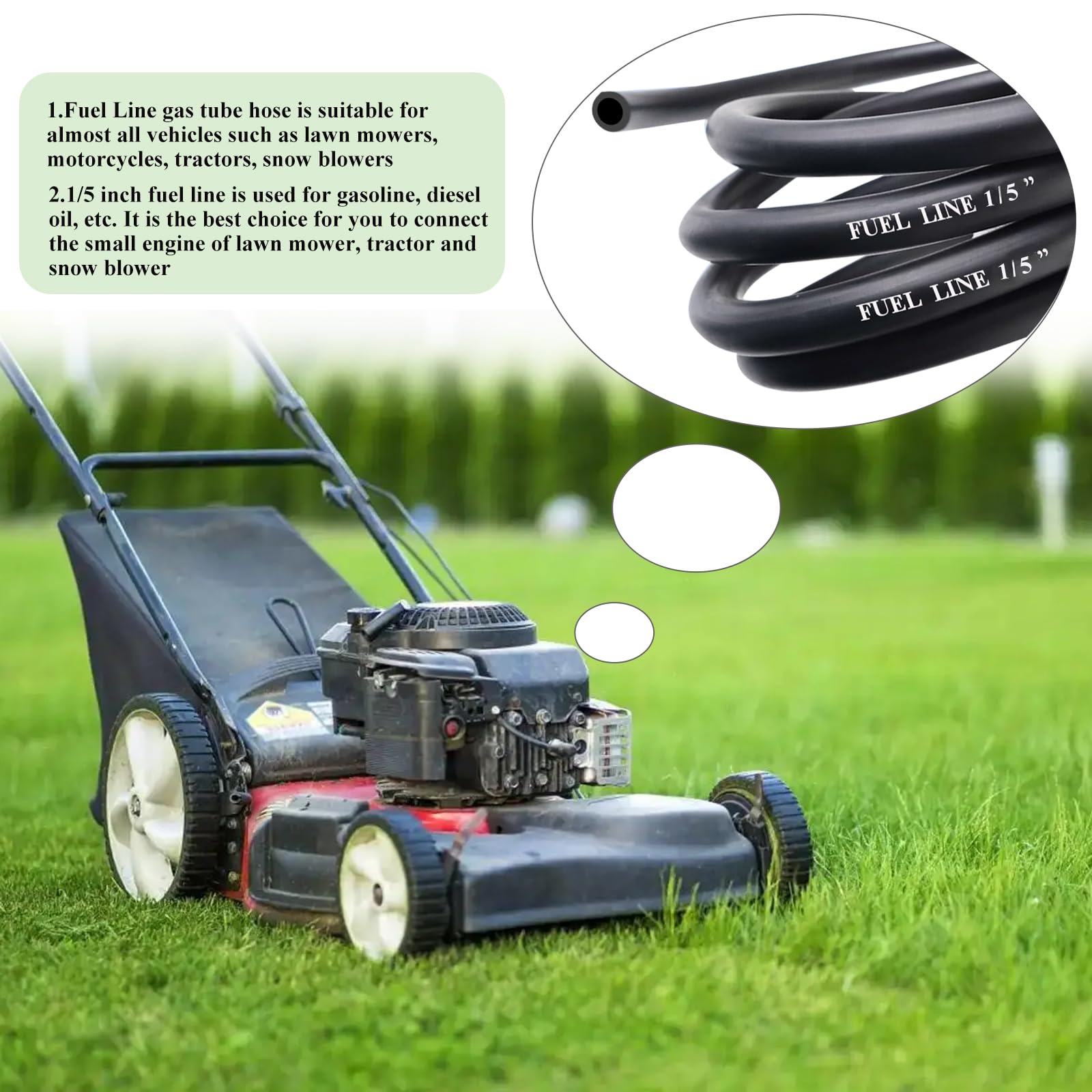 Sunxeke lawn mower fuel line keeps engines fueled with durable, temperature-ready tubing.