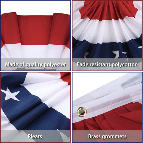 SUNYAO patriotic flag bunting shows bright red white blue colors