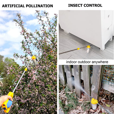 SUNYAY versatile duster for pest control and assisted fruit tree pollination.
