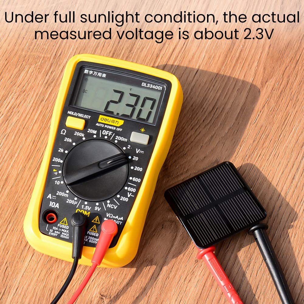 SUNYIMA 2V 160mA mono solar cell close-up powers a small gadget.