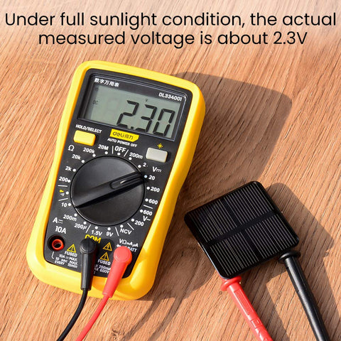 SUNYIMA 2V 160mA mono solar cell close-up powers a small gadget.