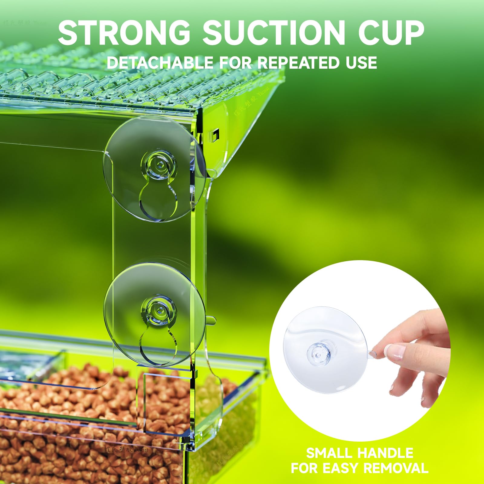 SuoXing Acrylcc weatherproof acrylic feeder in outdoor setup