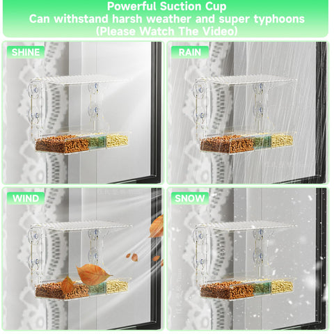 SuoXing adjustable-height suction cups help position away from squirrels.