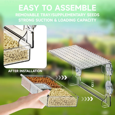 SuoXing weatherproof feeder stays put during rain and wind.