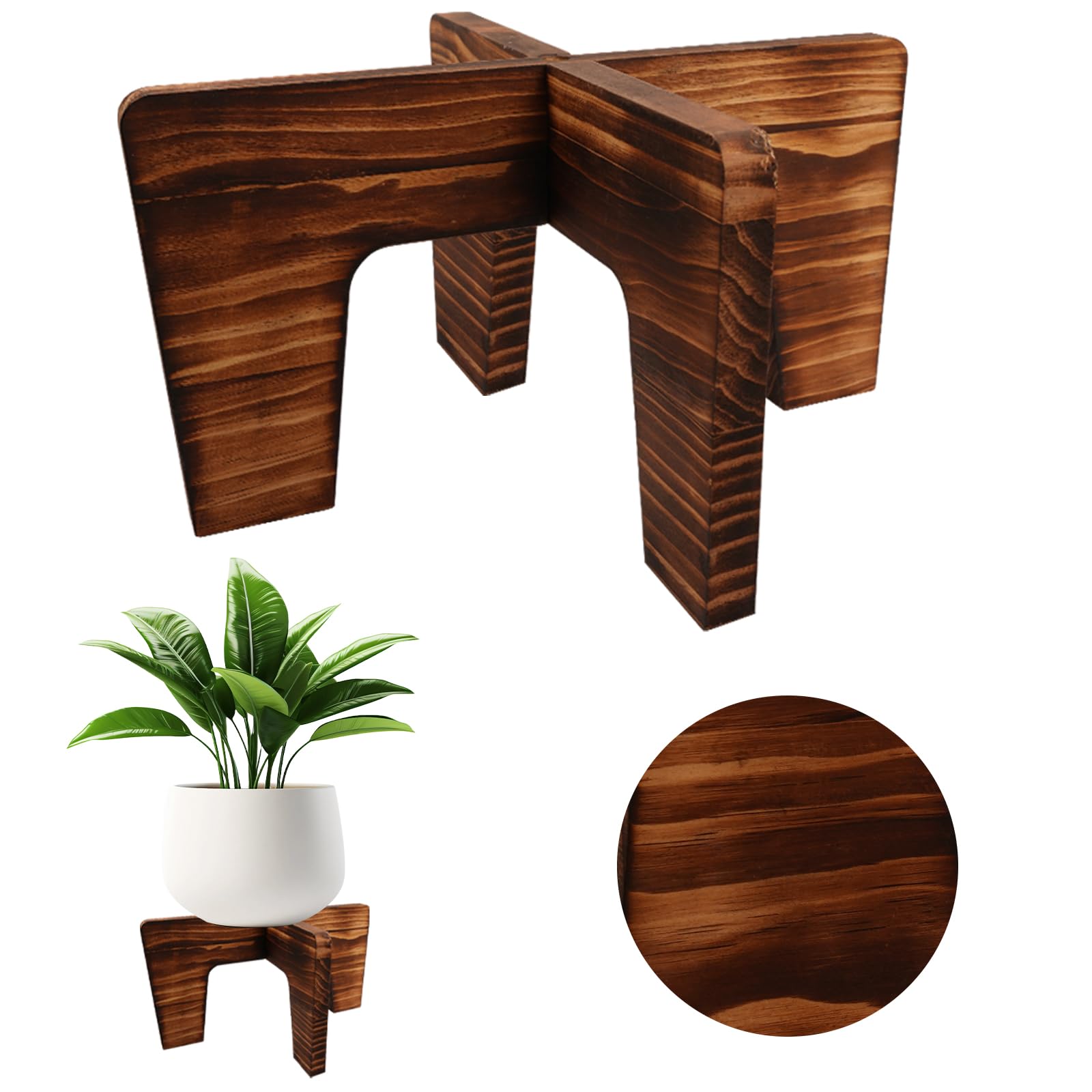 SupBambGO plant stand indoor supports 5–15 inch pots with stability.
