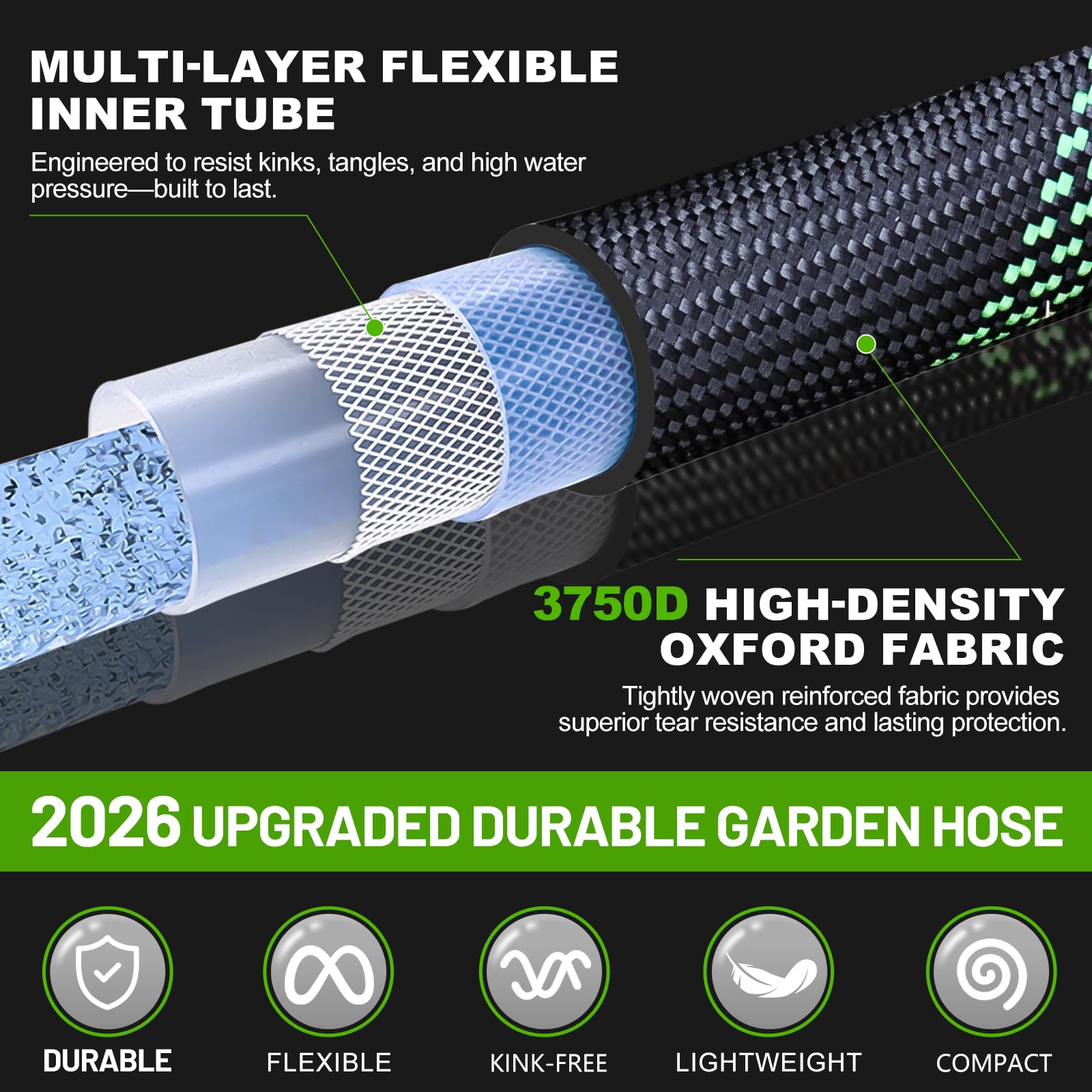 SUPCLUB compact storage hose saves space in your garage