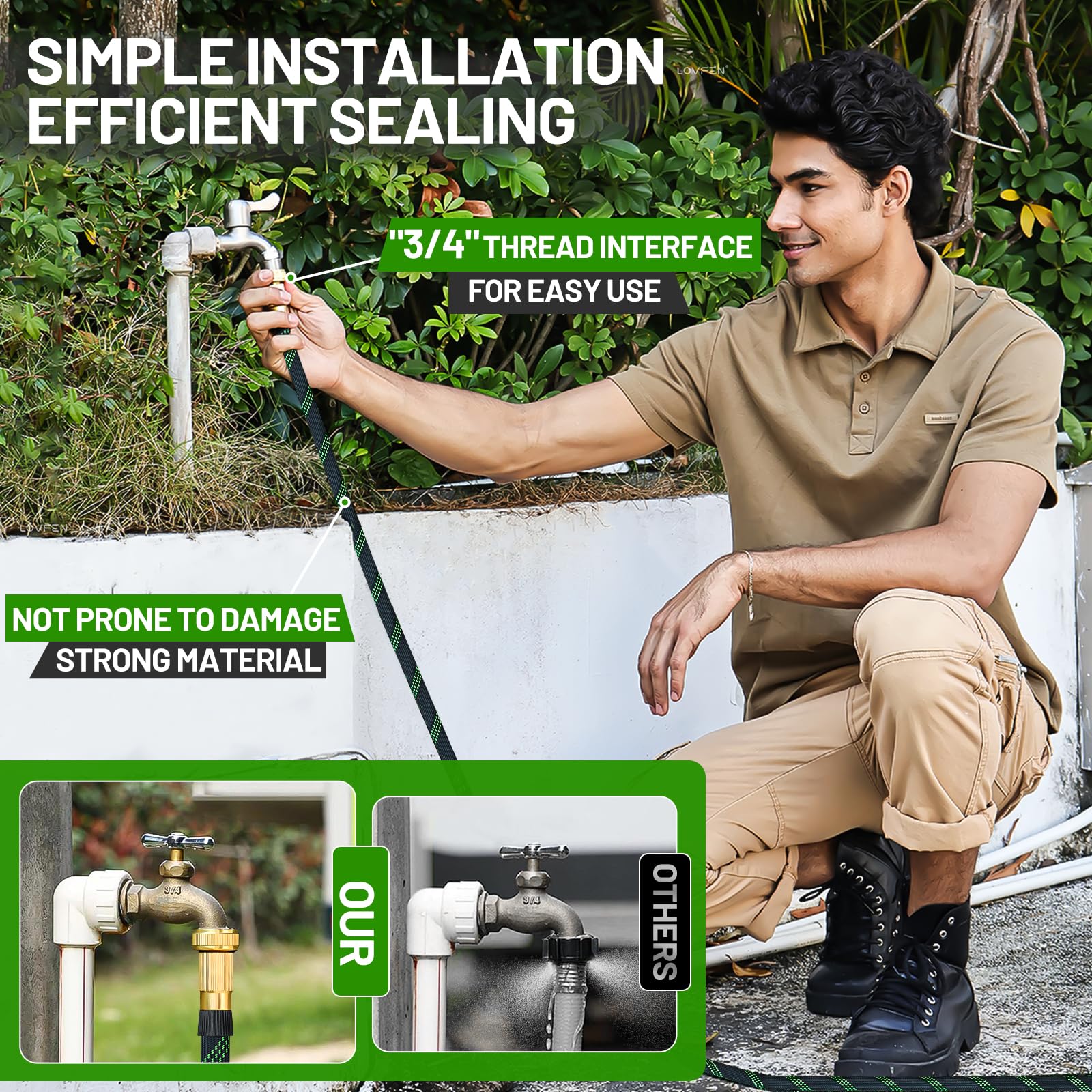 SUPCLUB hose nozzle with 10 patterns for versatile watering tasks