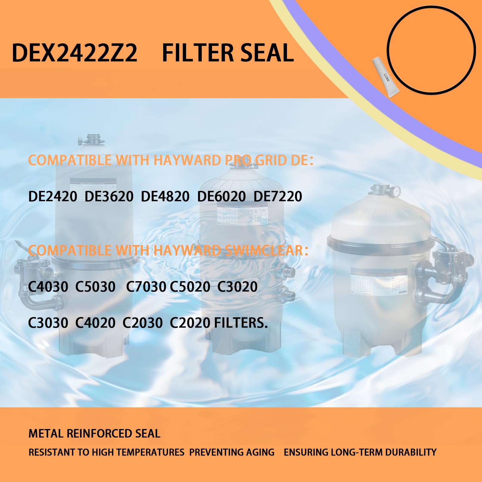 DEX2422Z2 seal installed on Hayward filter demonstrating secure fit.