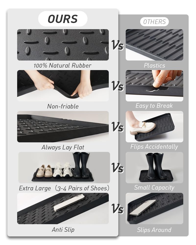 SUPENUIN boot tray easy-clean rubber for quick maintenance