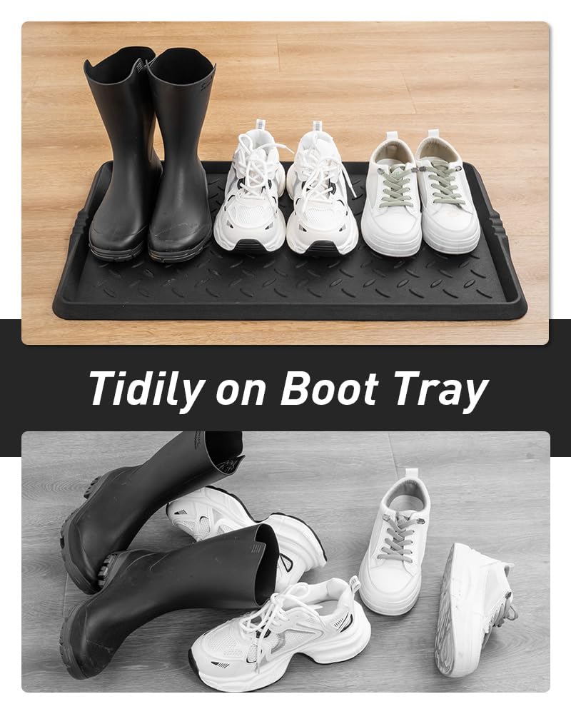 Supenuin boot tray raised edges prevent overflow and protect floors.
