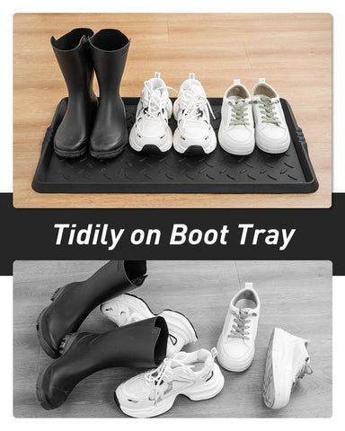 Supenuin boot tray raised edges prevent overflow and protect floors.