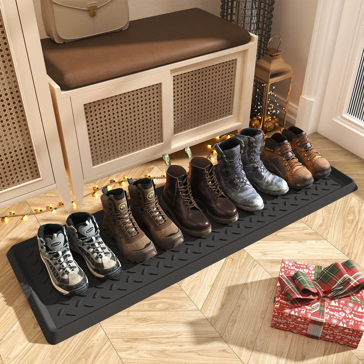 SUPENUIN extra large boot tray full view for a spacious, organized entryway