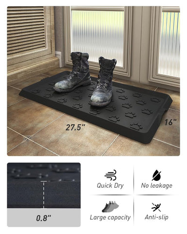 SUPENUIN paw pattern boot tray anti-slip bottom keeps footwear in place.