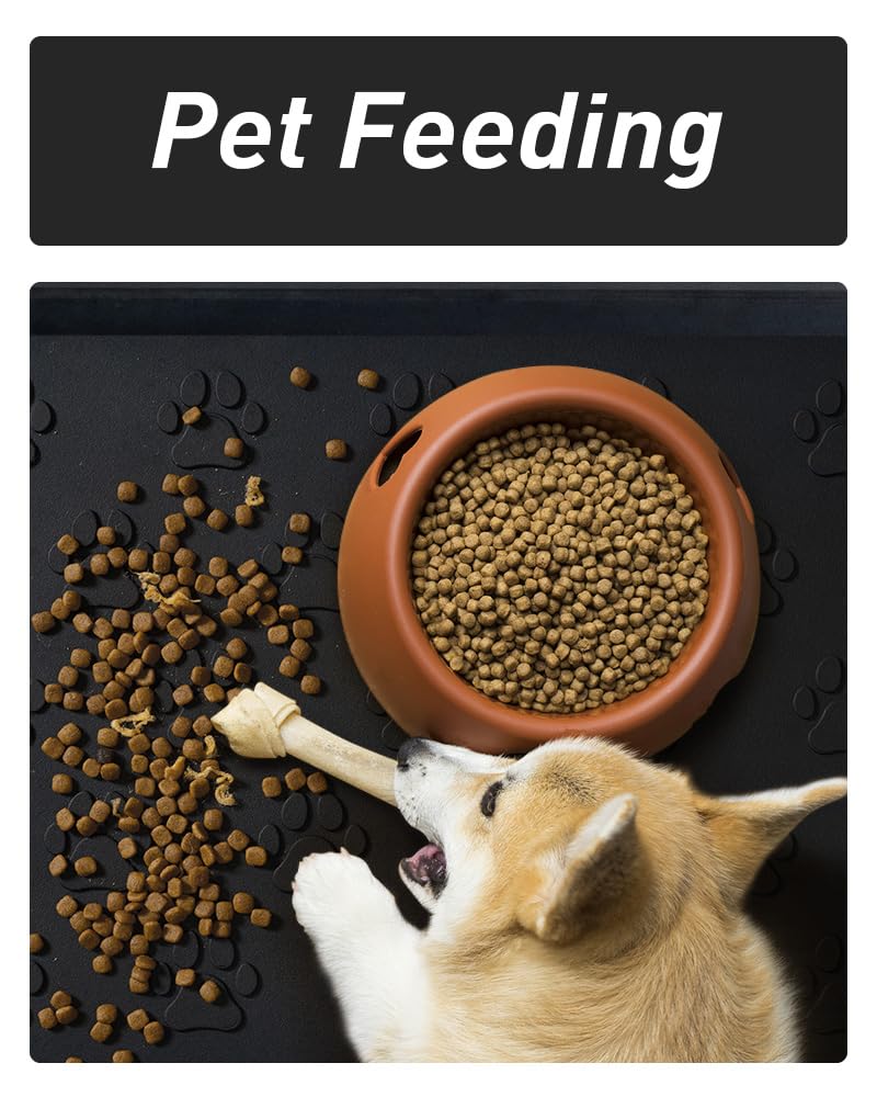 SUPENUIN paw pattern boot tray raised edges prevent spills and water leakage.