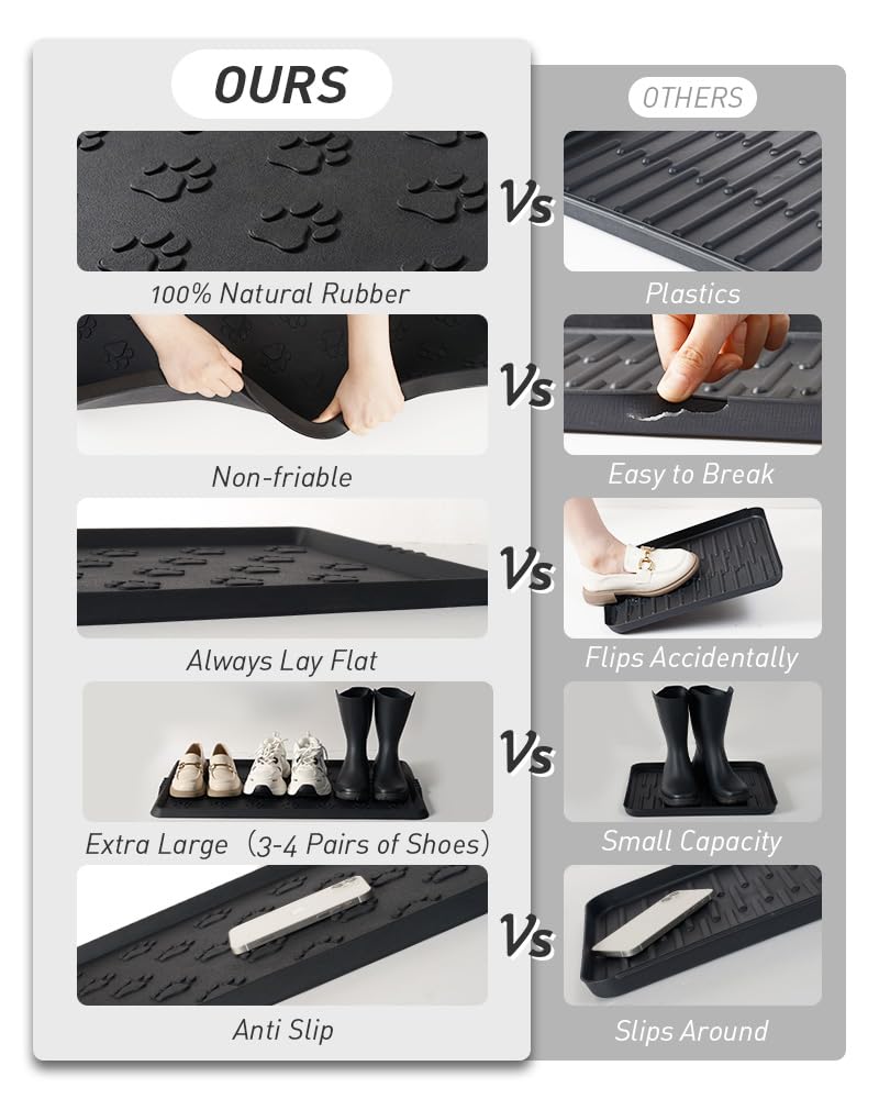SUPENUIN paw pattern boot tray versatile for pet spills and litter.