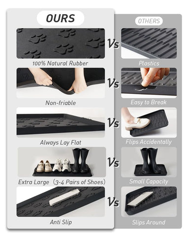 SUPENUIN paw pattern boot tray versatile for pet spills and litter.