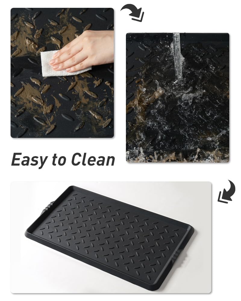 SUPENUIN pet-friendly entryway tray contains spills and litter