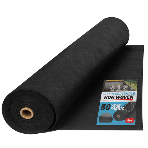 Super Geotextile 4oz texture close-up showing durable nonwoven fabric for filtration.