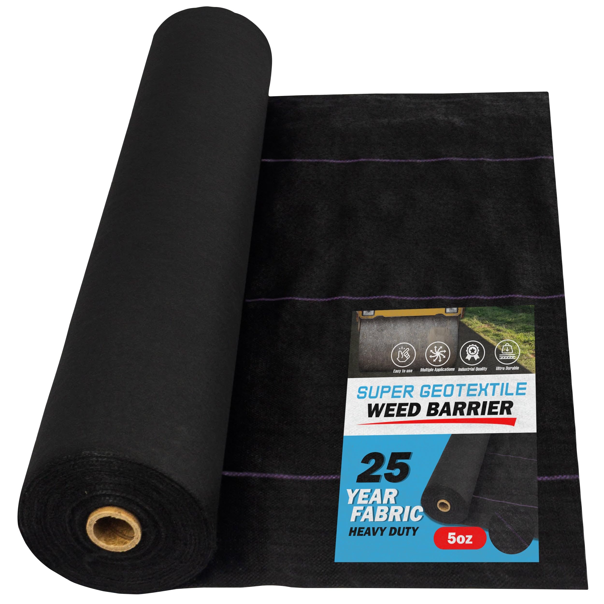 Super Geotextile weed barrier laid in a garden bed for lasting weed suppression