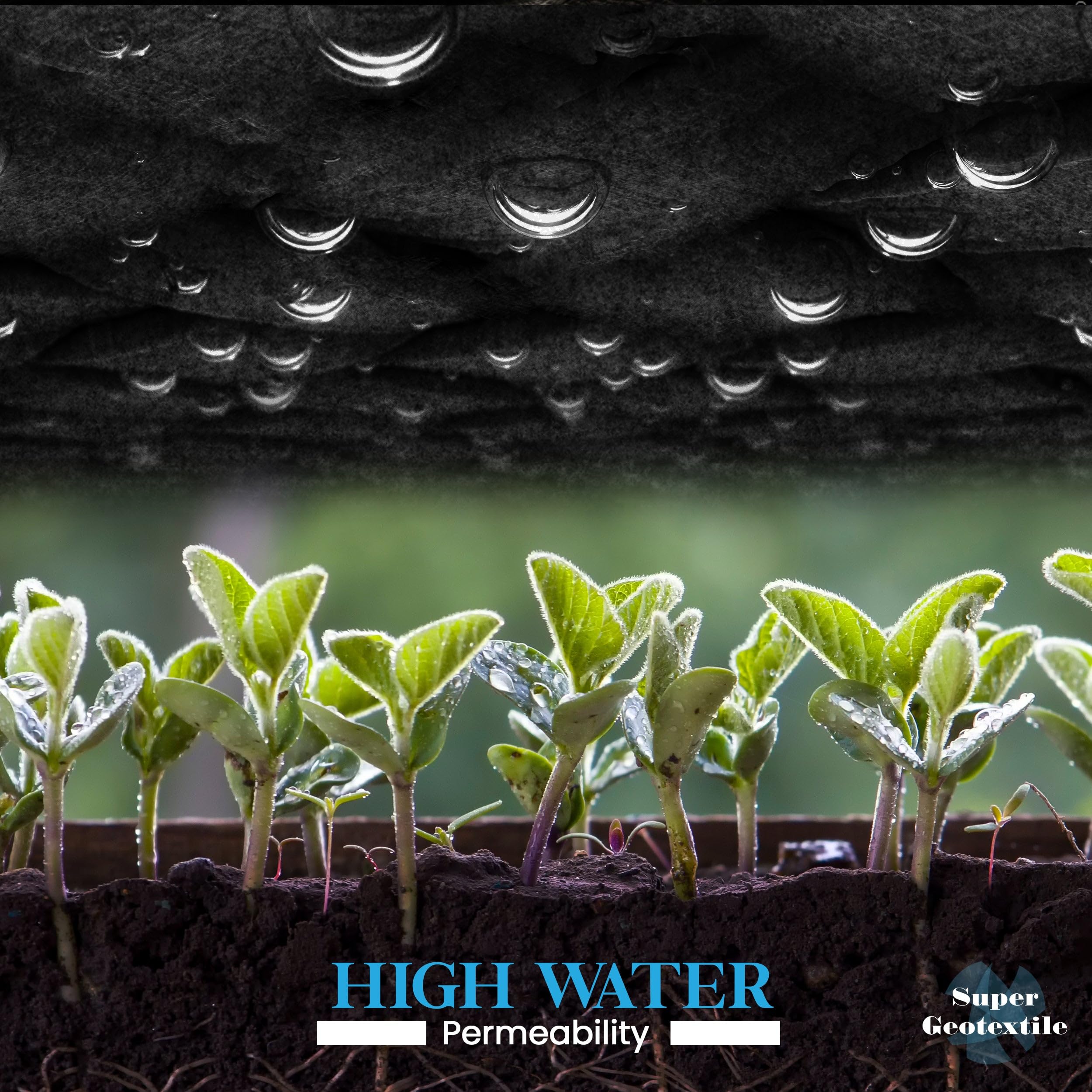 Super Geotextile 4 oz fabric ideal for pond underlayment and riprap filtration.