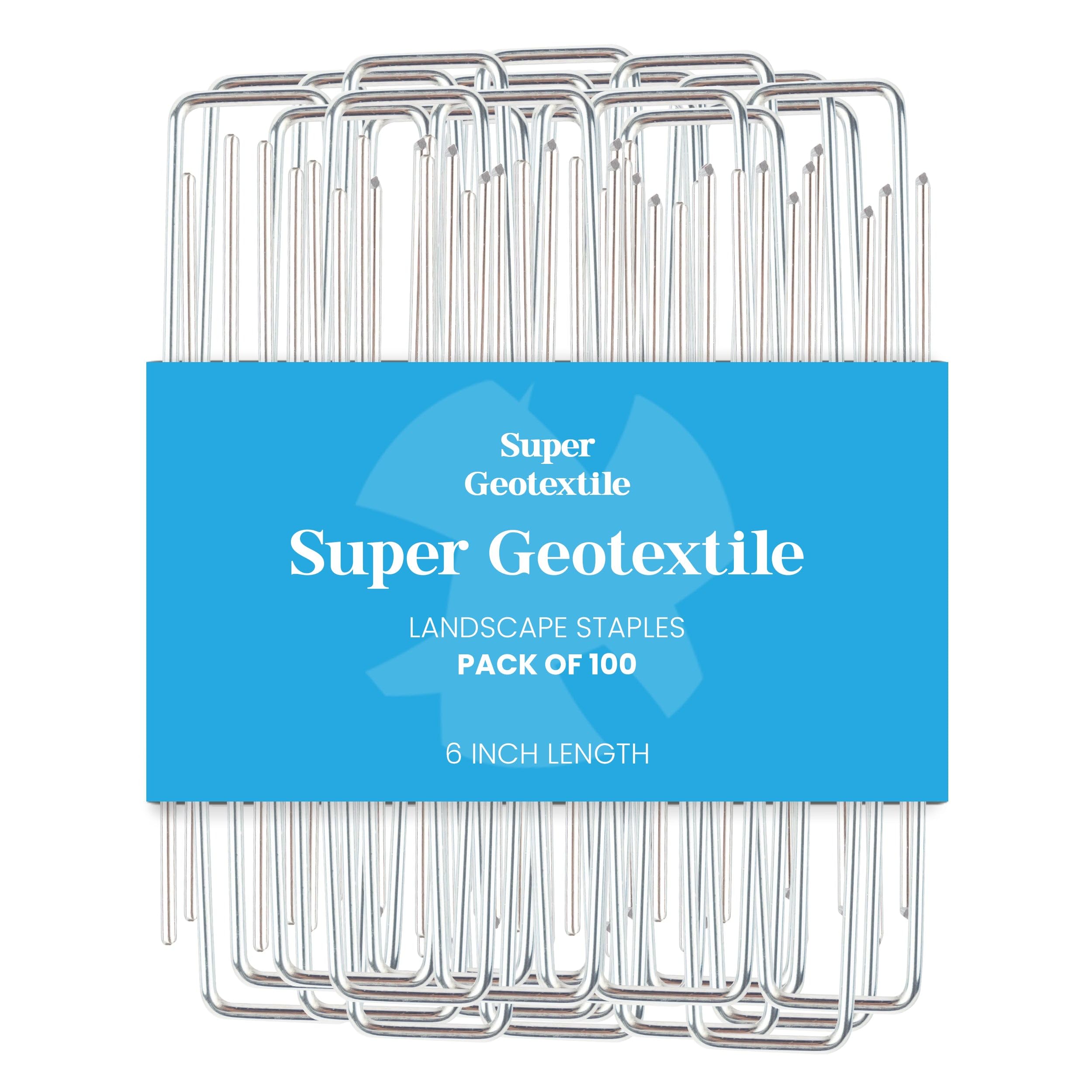 Super Geotextile sod-staple prevents weed growth around garden beds.