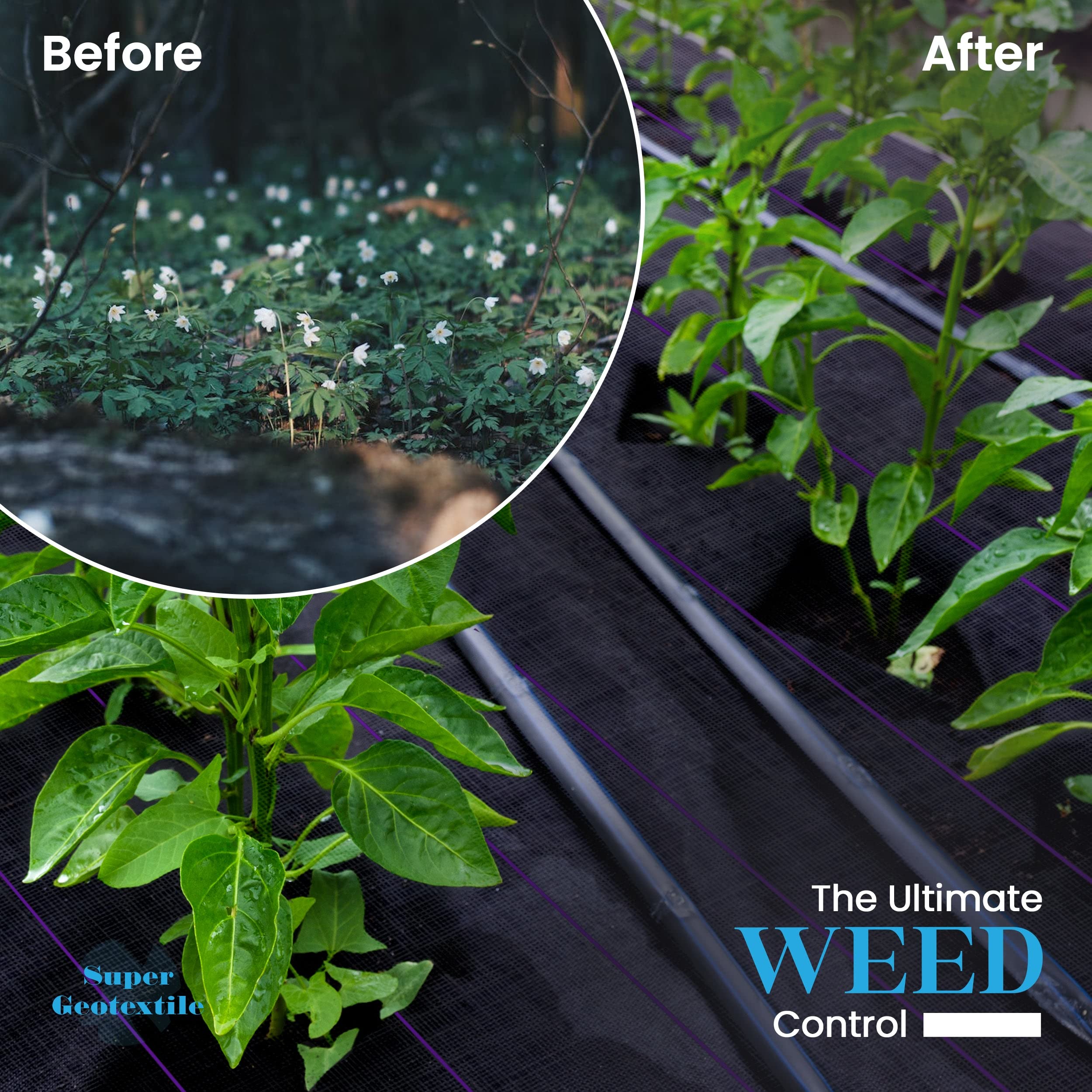 Super Geotextile weed barrier installation is quick and precise