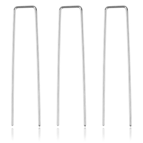 Super Geotextile lawn pin secures drip irrigation tubing neatly.