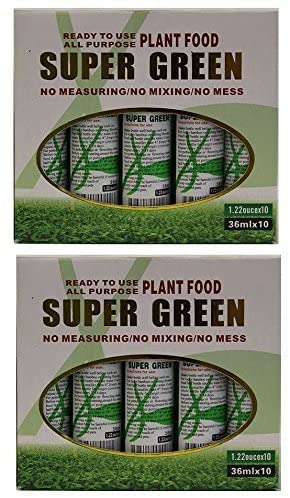 Super Green Plant Food bottle label promotes healthy growth for lucky bamboo