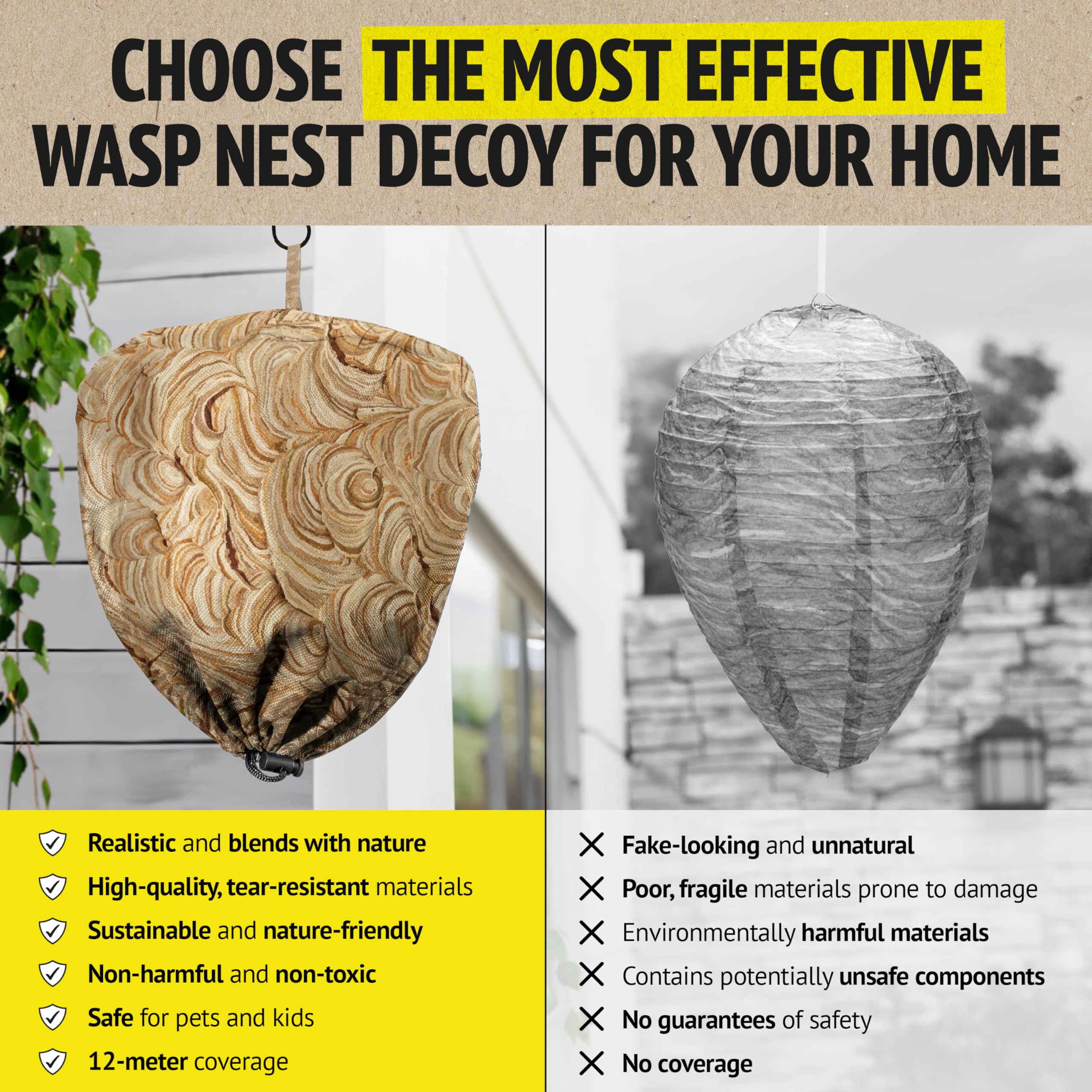 Garden deterrent wasp nest by Super Ninja for safer outdoor time