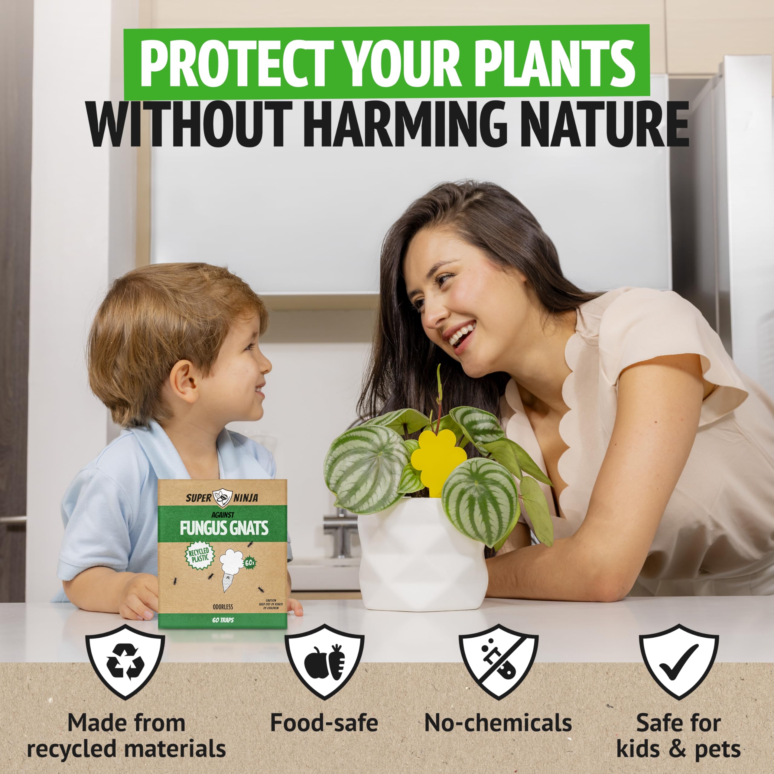 Super Ninja gnat traps feature ultra-sticky glue that stays reliable in humidity.
