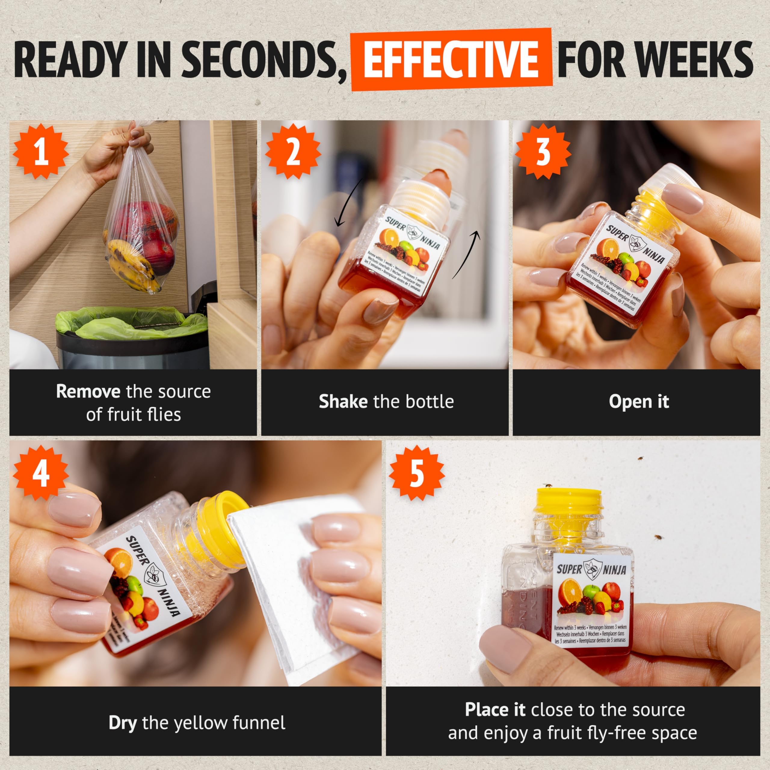 Super Ninja gnat traps stay sticky for up to three months