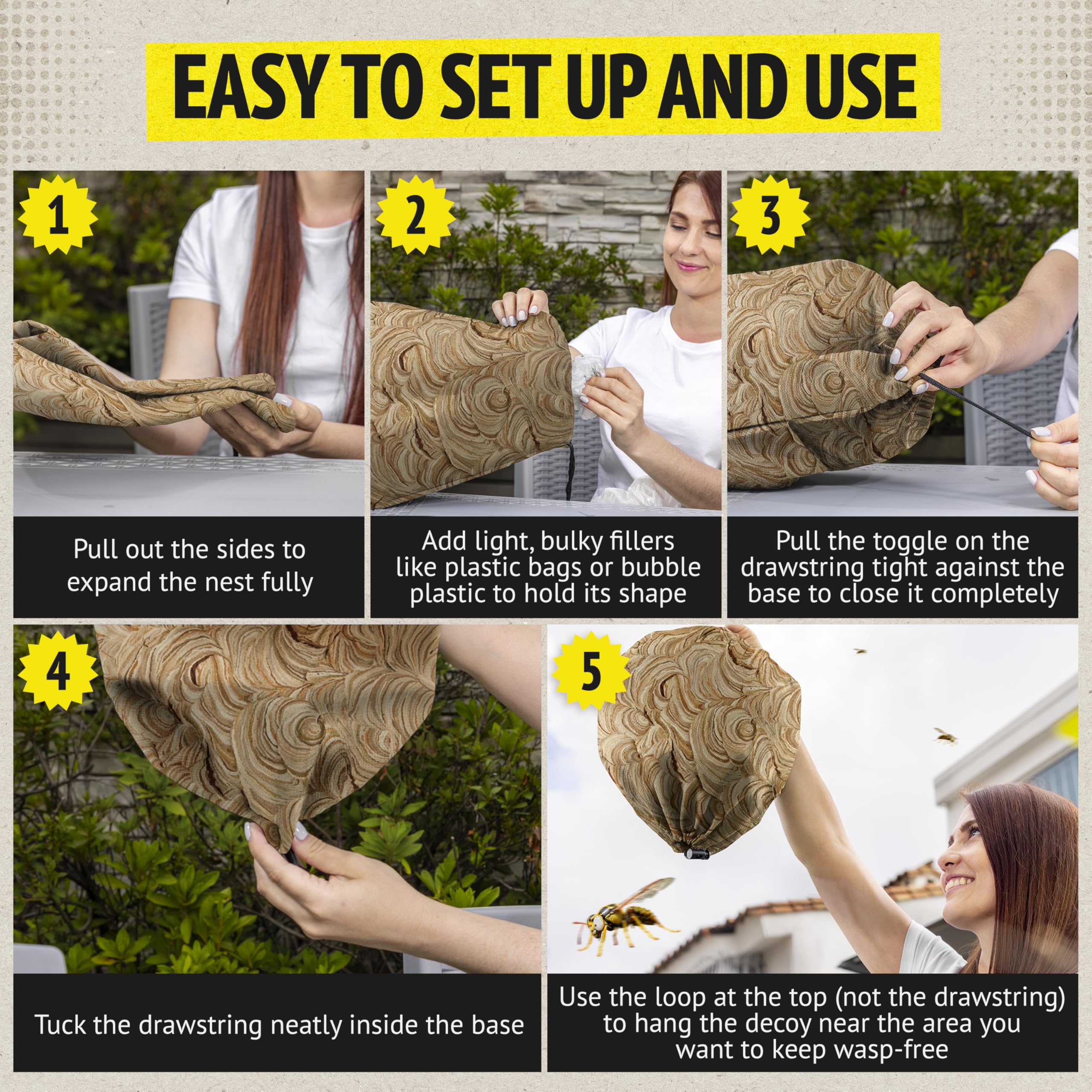 Outdoor wasp decoy from Super Ninja keeps patio calm during gatherings