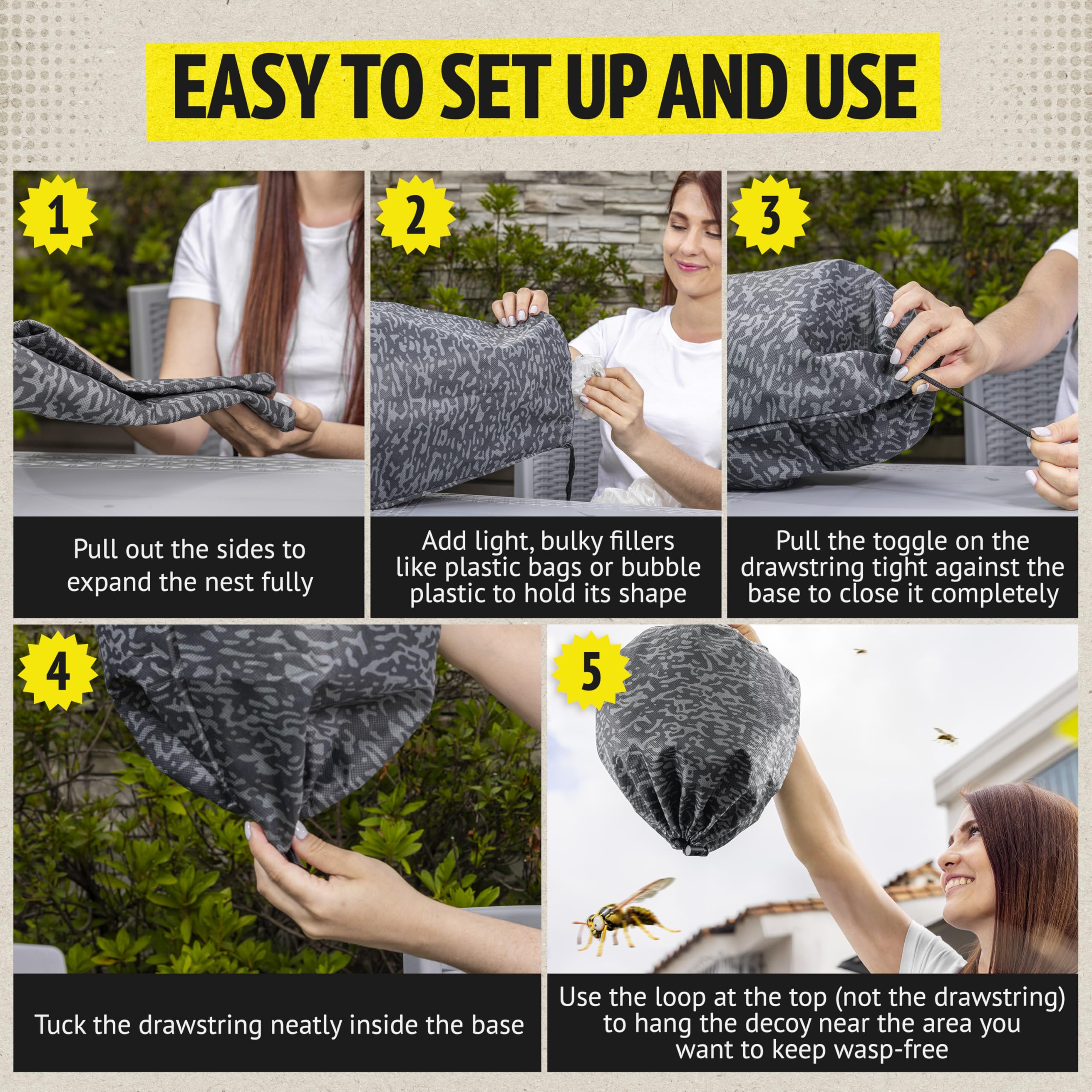 Protect patio with Super Ninja wasp nest designed for outdoor spaces