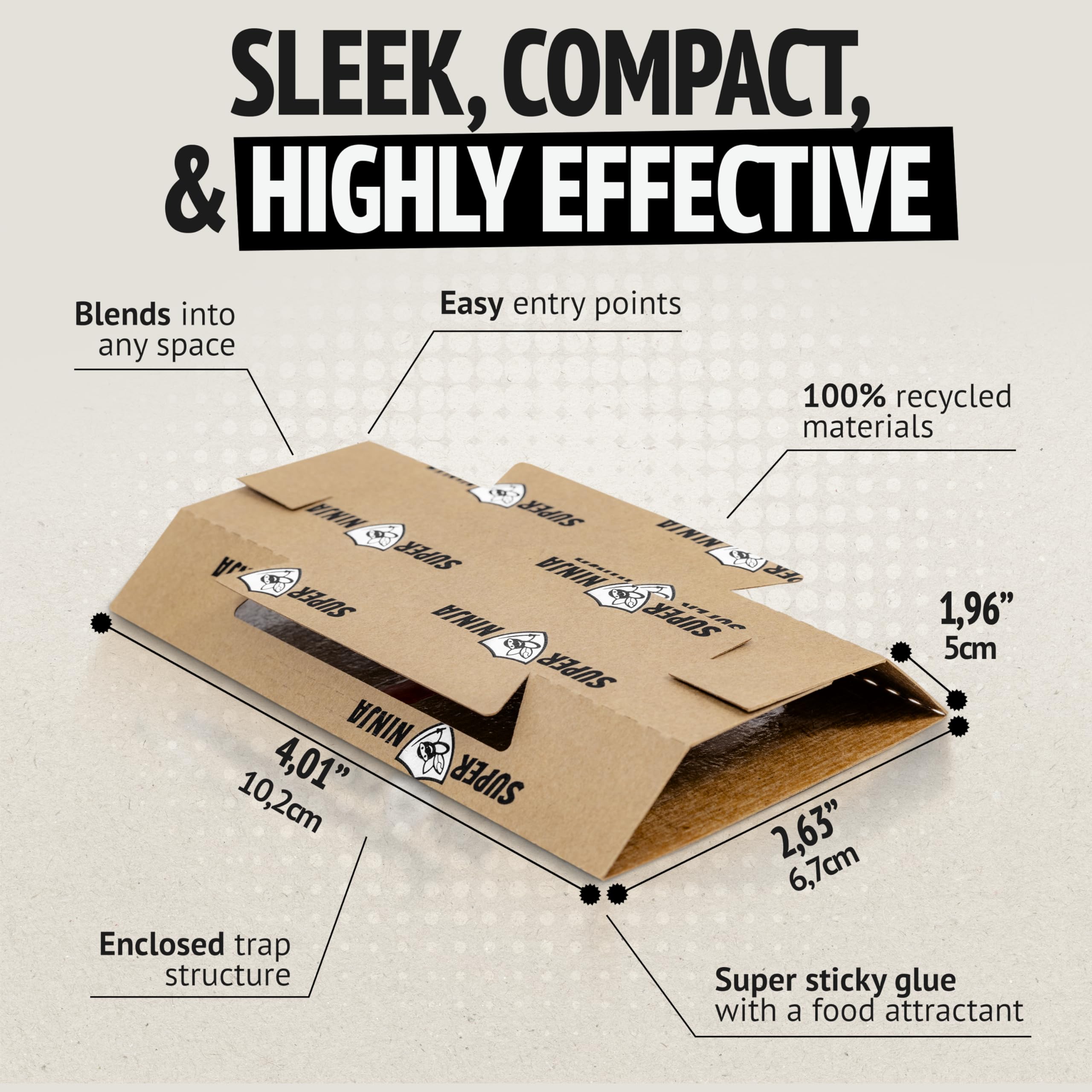 Recyclable design of Super Ninja Roach Traps supports eco-friendly pest control