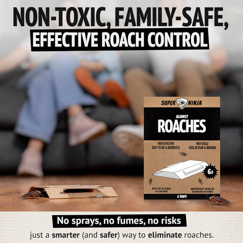 Super Ninja Roach Traps placed under sink for discreet protection