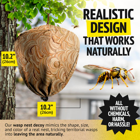 Weatherproof wasp decoy from Super Ninja withstands rain and sun
